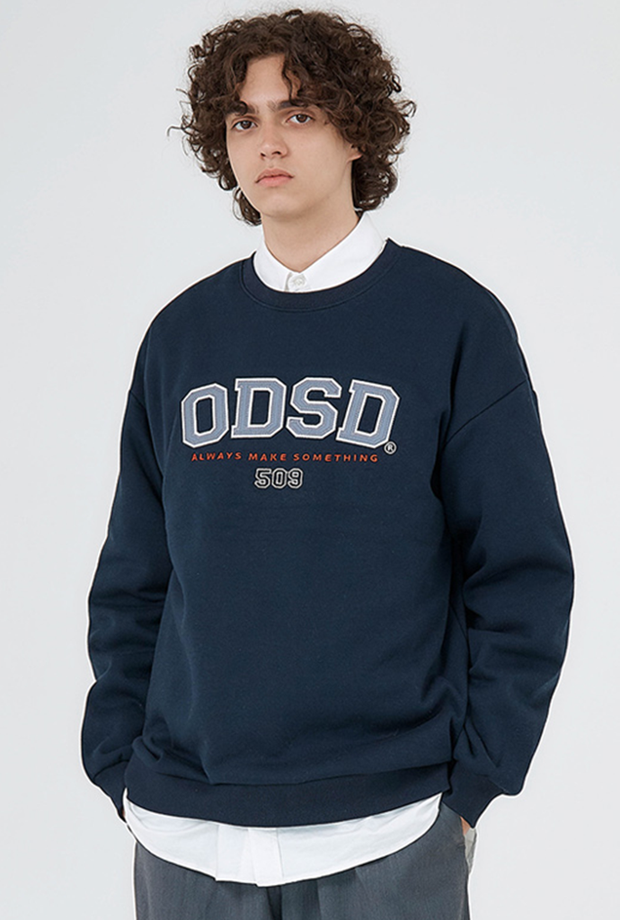 Odd Studio (オッドスタジオ) ODSD APPLIQUE LOGO SWEATSHIRT-NAVY – UNDERSTUDY CLUB