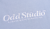 Odd Studio (オッドスタジオ)　STANDARD EMBROIDERED LOGO SWEATSHIRT-SKY BLUE