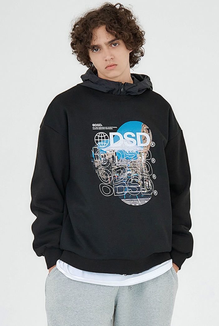Odd Studio (オッドスタジオ)　WORLD DIGITAL PRINTING SWEATSHIRT-BLACK