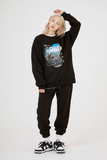 Odd Studio (オッドスタジオ)　WORLD DIGITAL PRINTING SWEATSHIRT-BLACK