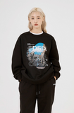 Odd Studio (オッドスタジオ)　WORLD DIGITAL PRINTING SWEATSHIRT-BLACK