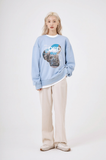Odd Studio (オッドスタジオ)　WORLD DIGITAL PRINTING SWEATSHIRT-BLUE