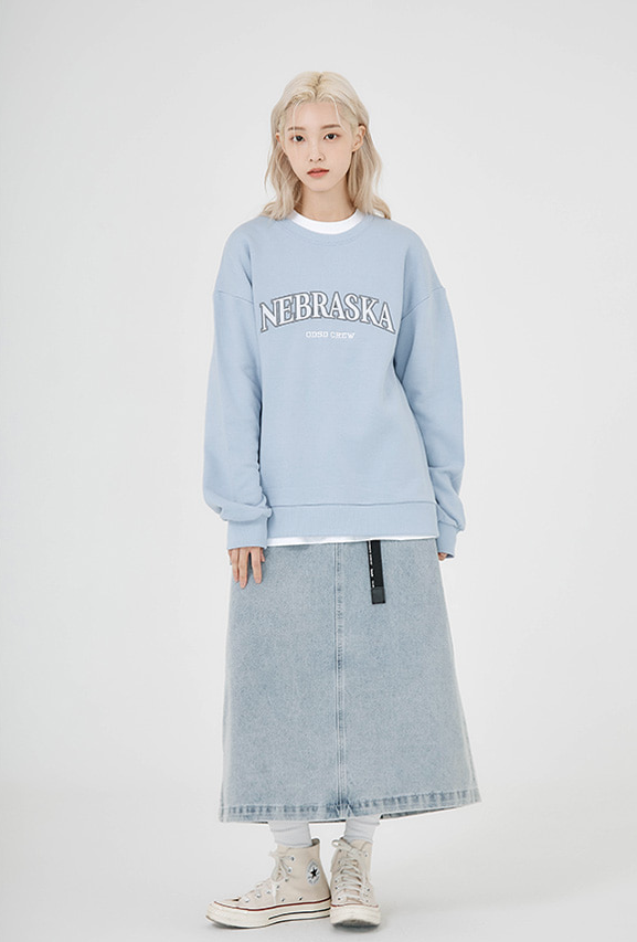 Odd Studio (オッドスタジオ)　NEBRASKA SWEATSHIRT T-SHIRT-SKY BLUE