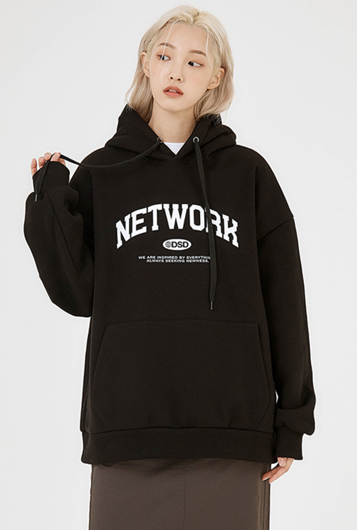 Odd Studio (オッドスタジオ)　NETWORK HOODED SWEATSHIRT-BLACK