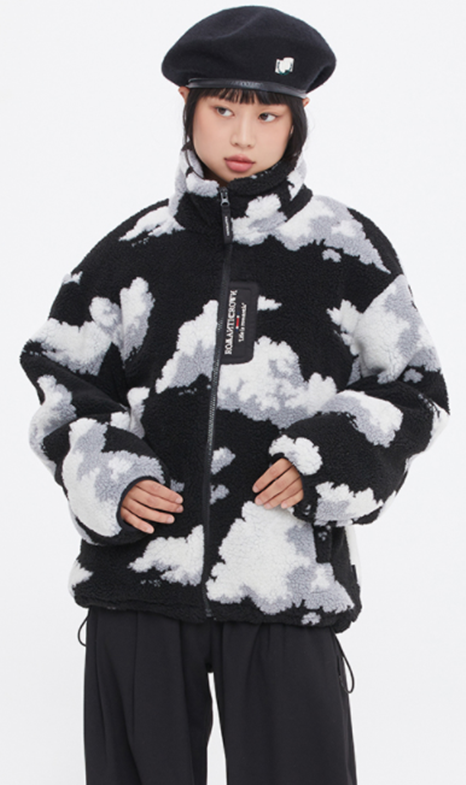 ロマンティッククラウン(ROMANTIC CROWN) CLOUD FLEECE JACKET_BLACK