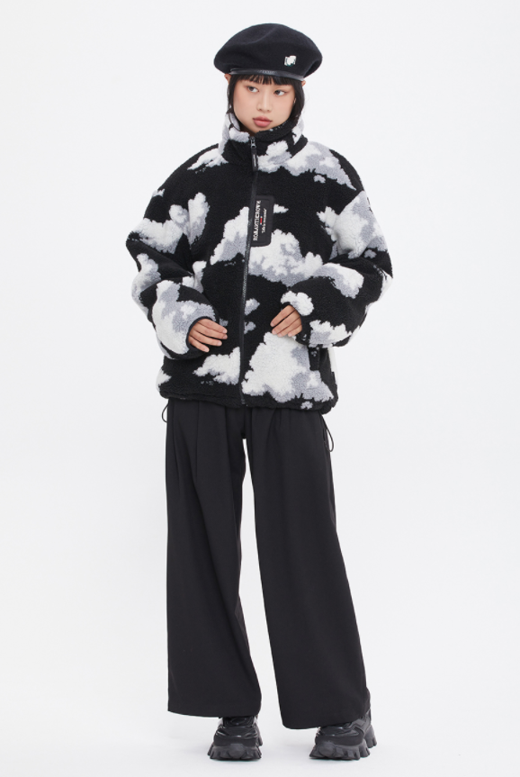 ロマンティッククラウン(ROMANTIC CROWN) CLOUD FLEECE JACKET_BLACK