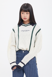 ロマンティッククラウン(ROMANTIC CROWN) COLLAR WAFFLE KNIT_OATMEAL