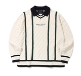 ロマンティッククラウン(ROMANTIC CROWN) COLLAR WAFFLE KNIT_OATMEAL