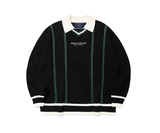 ロマンティッククラウン(ROMANTIC CROWN)  COLLAR WAFFLE KNIT_BLACK