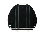 ロマンティッククラウン(ROMANTIC CROWN)  COLLAR WAFFLE KNIT_BLACK