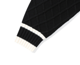 ロマンティッククラウン(ROMANTIC CROWN)  COLLAR WAFFLE KNIT_BLACK