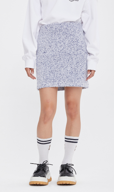 ロマンティッククラウン(ROMANTIC CROWN) BLENDING KNIT SKIRT_LIGHT BLUE
