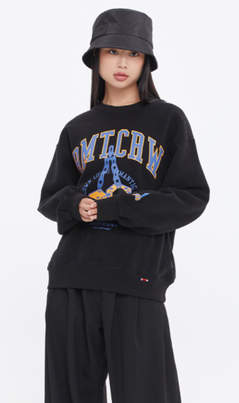 ロマンティッククラウン(ROMANTIC CROWN) DOUBLE DICE SWEAT SHIRT_BLACK