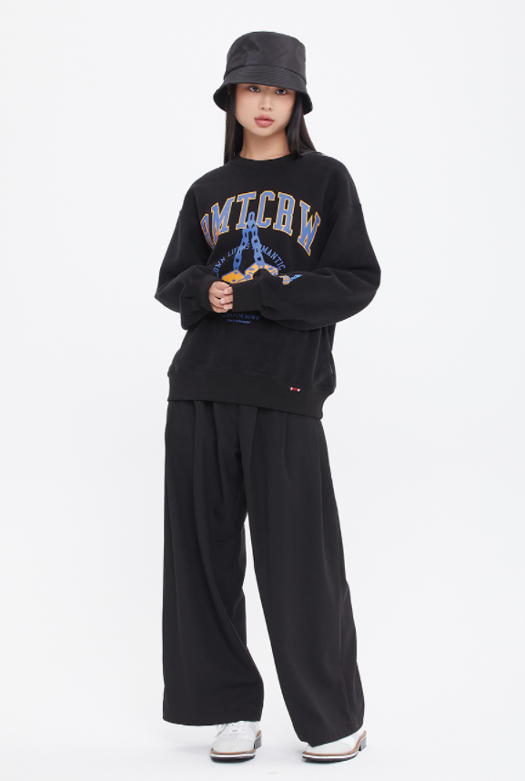 ロマンティッククラウン(ROMANTIC CROWN) DOUBLE DICE SWEAT SHIRT_BLACK