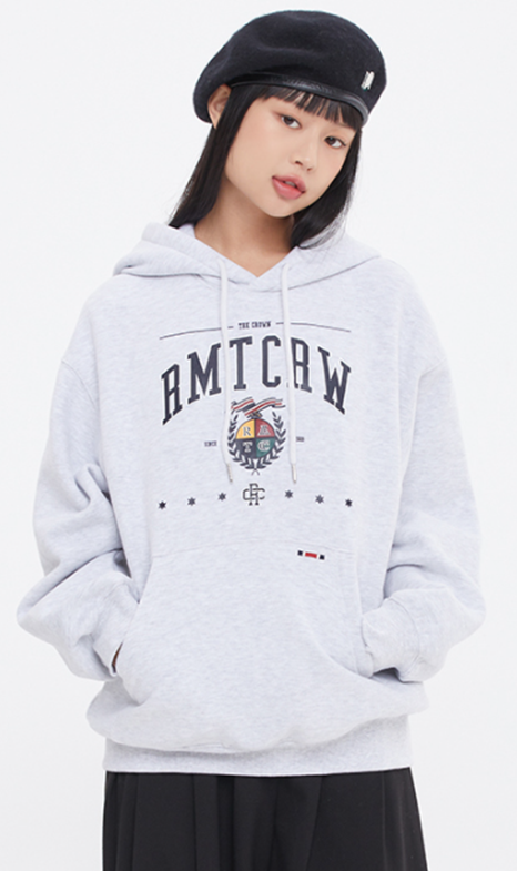 ロマンティッククラウン(ROMANTIC CROWN) RMTCRW EMBLEM HOOD_LIGHT GRAY