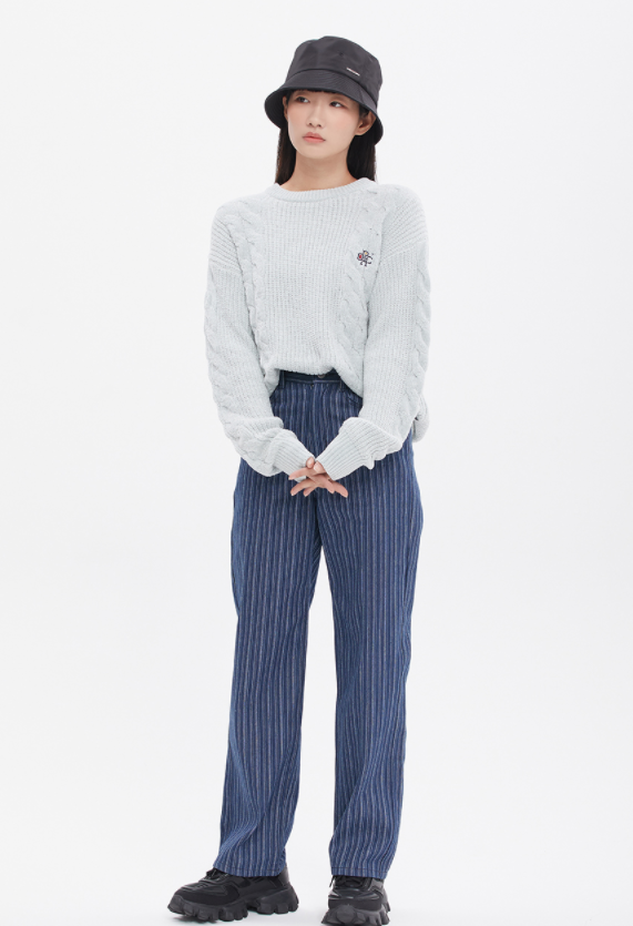 ロマンティッククラウン(ROMANTIC CROWN)  VELVET WAFFLE KNIT_LIGHT GREEN