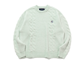 ロマンティッククラウン(ROMANTIC CROWN)  VELVET WAFFLE KNIT_LIGHT GREEN