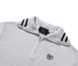 ロマンティッククラウン(ROMANTIC CROWN)  TURTLENECK HALF ZIP UP KNIT_LIGHT GRAY