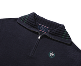 ロマンティッククラウン(ROMANTIC CROWN)  TURTLENECK HALF ZIP UP KNIT_NAVY