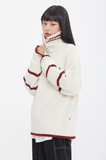 ロマンティッククラウン(ROMANTIC CROWN)  TURTLENECK HALF ZIP UP KNIT_OATMEAL