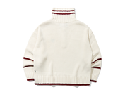 ロマンティッククラウン(ROMANTIC CROWN)  TURTLENECK HALF ZIP UP KNIT_OATMEAL