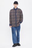 ロマンティッククラウン(ROMANTIC CROWN)   DENIM CHECK SHIRT_BURGUNDY