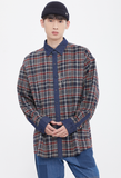ロマンティッククラウン(ROMANTIC CROWN)   DENIM CHECK SHIRT_BURGUNDY