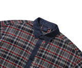 ロマンティッククラウン(ROMANTIC CROWN)   DENIM CHECK SHIRT_BURGUNDY