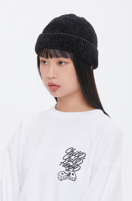 ロマンティッククラウン(ROMANTIC CROWN)  MINIMAL VELVET WATCH CAP_BLACK