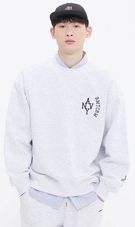 ロマンティッククラウン(ROMANTIC CROWN)   NAVY HEAVYWEIGHT SWEAT SHIRT_LIGHT GRAY