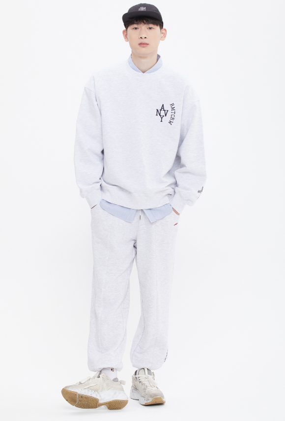 ロマンティッククラウン(ROMANTIC CROWN)   NAVY HEAVYWEIGHT SWEAT SHIRT_LIGHT GRAY