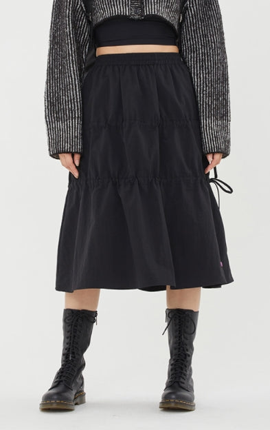 TARGETTO(ターゲット)  SHIRRING STRING SKIRT_BLACK
