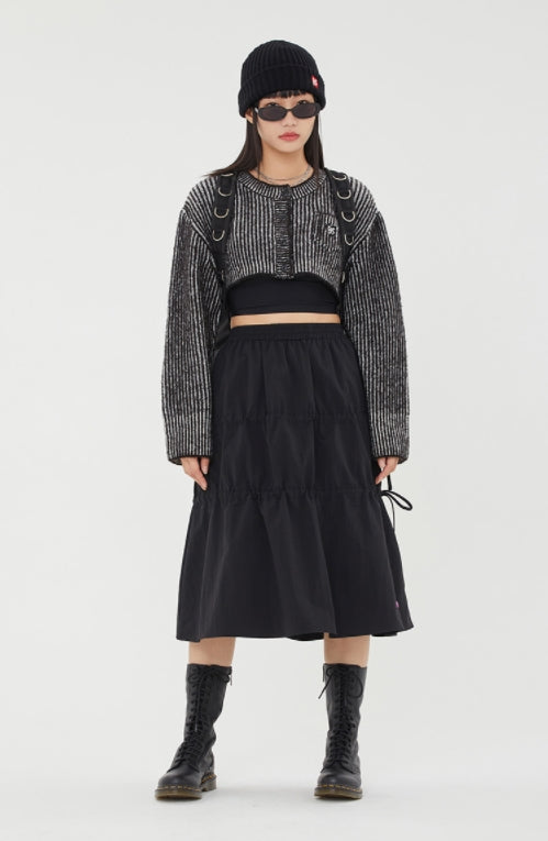TARGETTO(ターゲット)  SHIRRING STRING SKIRT_BLACK