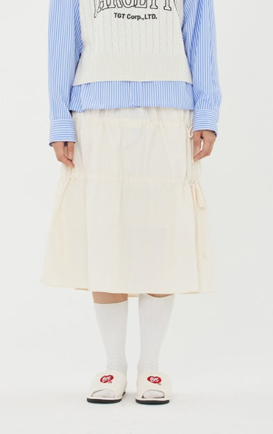 TARGETTO(ターゲット)  SHIRRING STRING SKIRT_OATMEAL