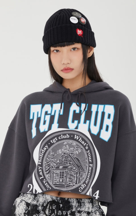 TARGETTO(ターゲット)   CUTTING CROP HOODIE_CHARCOAL