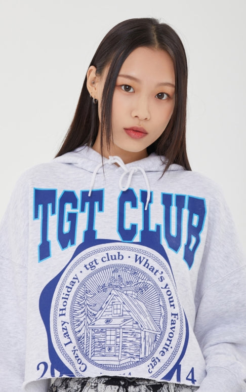 TARGETTO(ターゲット)   CUTTING CROP HOODIE_LIGHT GREY