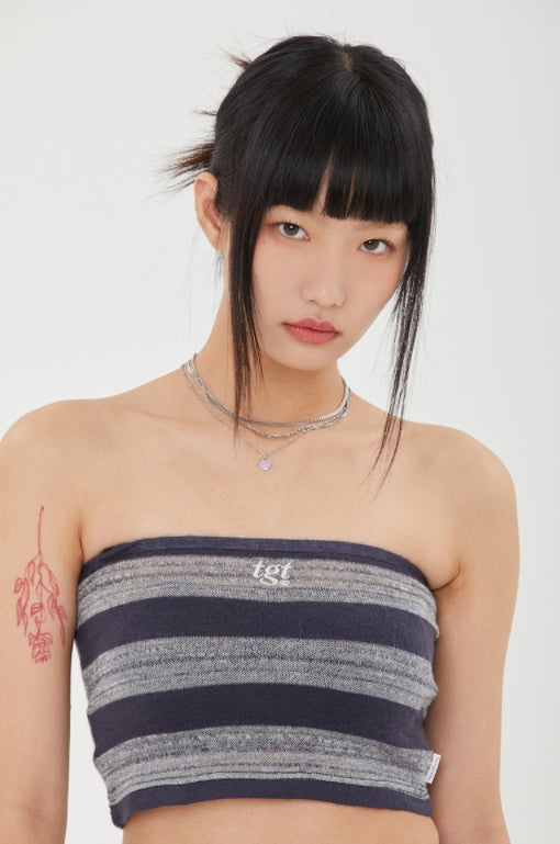 TARGETTO(ターゲット)   EYELET CARDIGAN & TOP SET_CHARCOAL