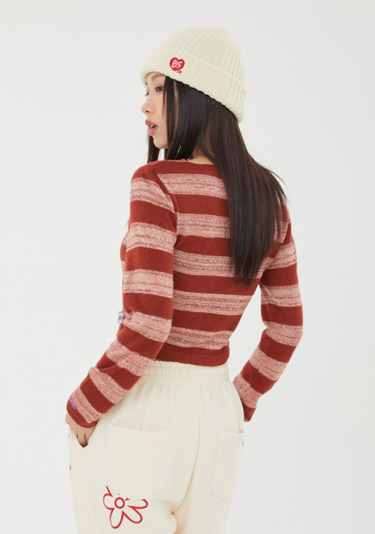 TARGETTO(ターゲット)   EYELET CARDIGAN & TOP SET_BROWN