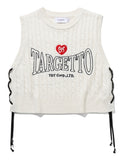 TARGETTO(ターゲット)   LACE UP CROP KNIT VEST_OATMEAL