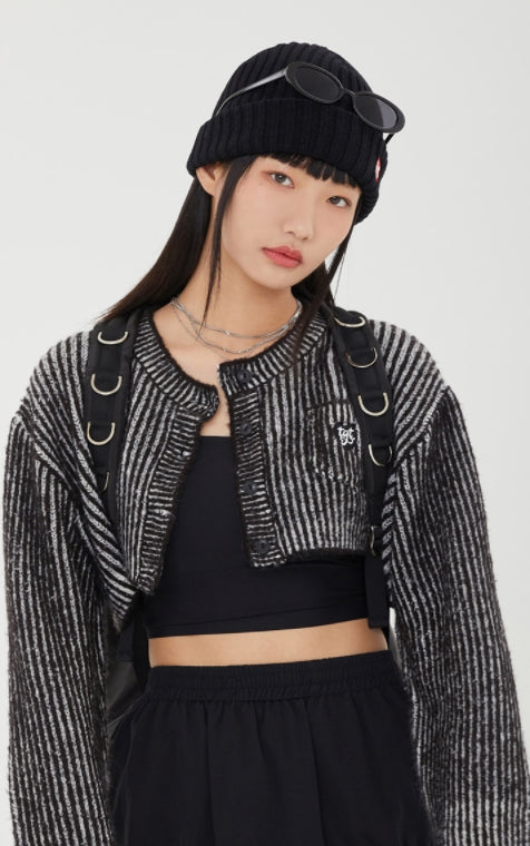 TARGETTO(ターゲット)  TWO TONE BOLERO CARDIGAN_BLACK