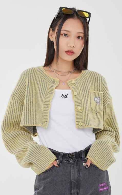 TARGETTO(ターゲット) TWO TONE BOLERO CARDIGAN_YELLOW