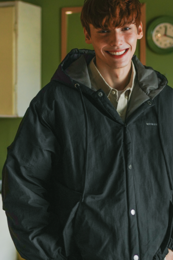 ダブルユーブイプロジェクト(WV PROJECT) Woven Hooded Coach Jacket Black JIOT7540