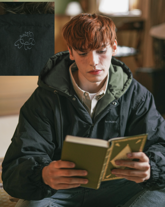 ダブルユーブイプロジェクト(WV PROJECT) Woven Hooded Coach Jacket Black JIOT7540