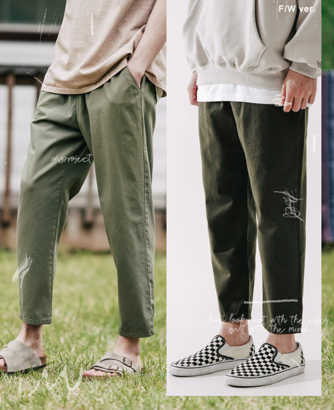 ダブルユーブイプロジェクト(WV PROJECT) Plain (Summer) Cotton Banding Pants Khaki CJLP7509