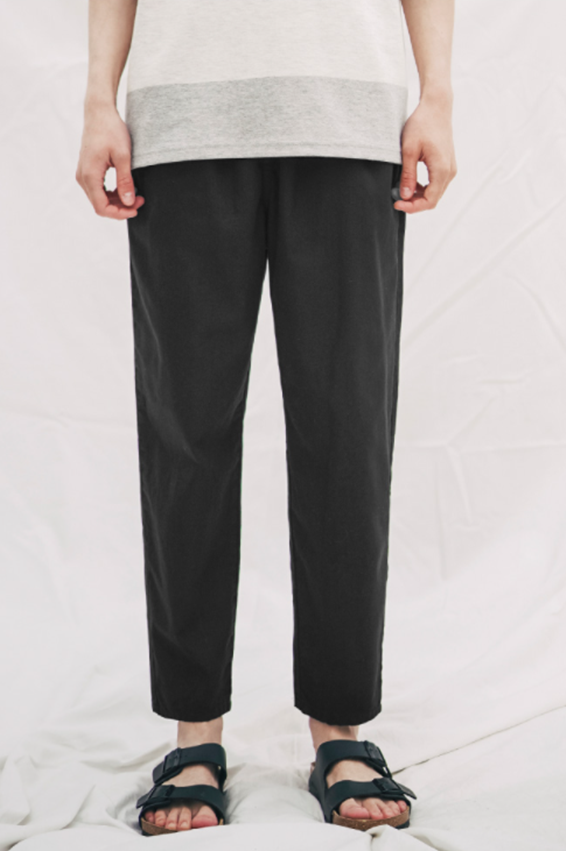 ダブルユーブイプロジェクト(WV PROJECT) Plain (Summer) Cotton Banding Pants Black CJLP7509