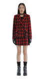 curetty (キュリティー) C CHECKED DOUBLE BUTTON JACKET_RED