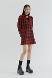 curetty (キュリティー) C CHECKED DOUBLE BUTTON JACKET_RED