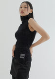 curetty (キュリティー)  C METALLIC HIGH-NECK KNIT TOP_BLACK