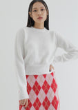 curetty (キュリティー)  C PUFF SLEEVE KNIT TOP_WHITE