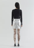 curetty (キュリティー) C METALLIC BELTED A-LINE SKIRT_SILVER